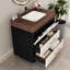 Meuble-lavabo autoportant moderne avec lavabo vasque en céramique et plateau en pierre frittée durable-1065436708-1065436710