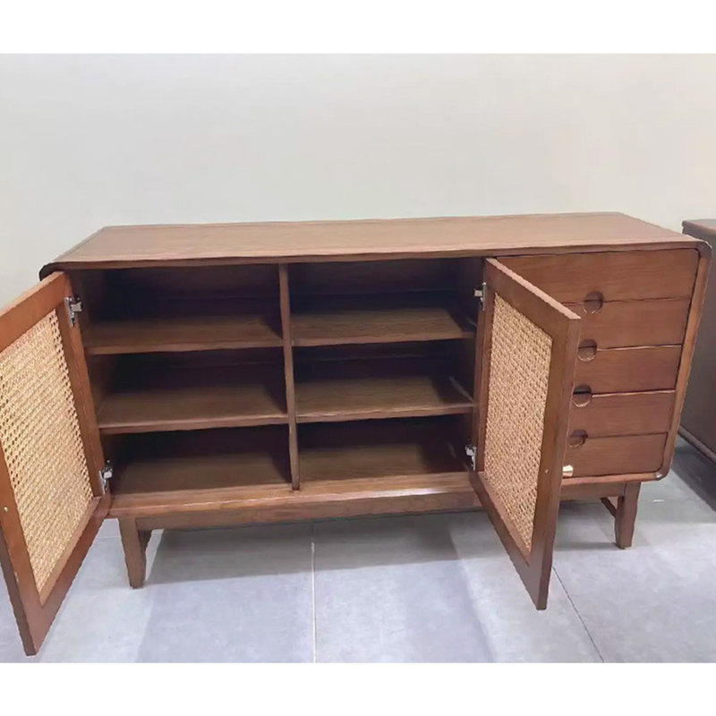 New Chinese Style Rattan Rounded Buffet Table