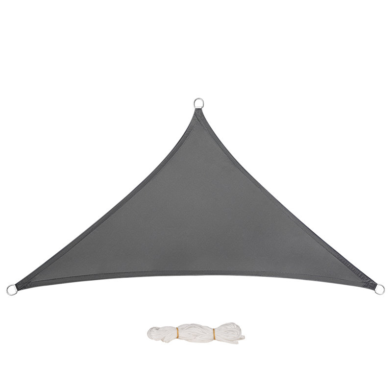Cancun 5m x 7m Triangular Shade Sail, Grey, 3.6m W x 5.1m L