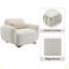Fauteuil d'appoint Darius Beige Boucle avec 1 coussin décoratif