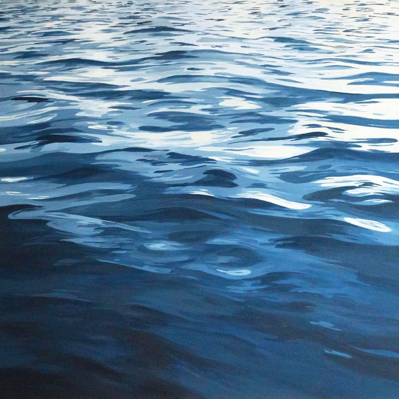 Skipping Rocks 1 Framed Print, 32" H x 32" W
