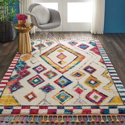 Tapis ivoire / jaune / rouge Raul