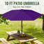 Parasol d'extérieur 10 pi avec protection contre les rayons UV UPF 50+ 10 pi-1366680525
