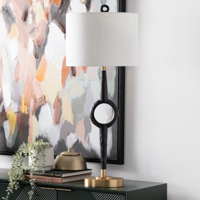38.75" Metal Table Lamp With White Shade
