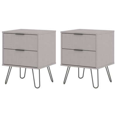 Set of 2 Augusta 2-Drawer Industrial Bedside Cabinets