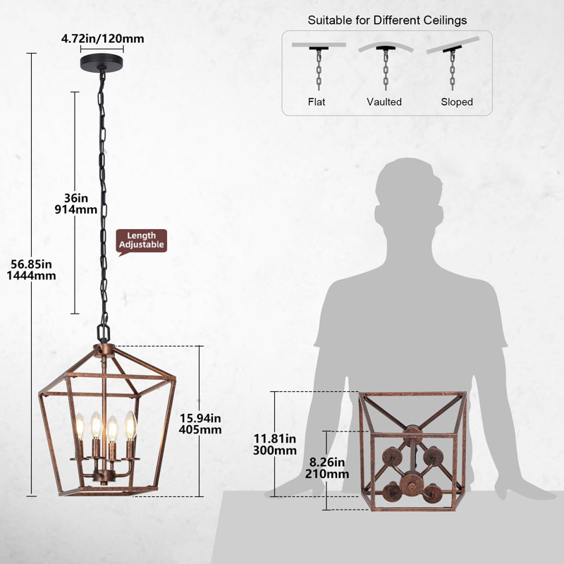 Lustre Ressa, Bronze antique / noir