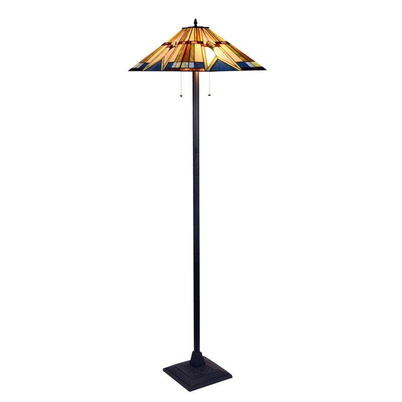 Akshara 65'' Antique Bronze Task Floor Lamp Set