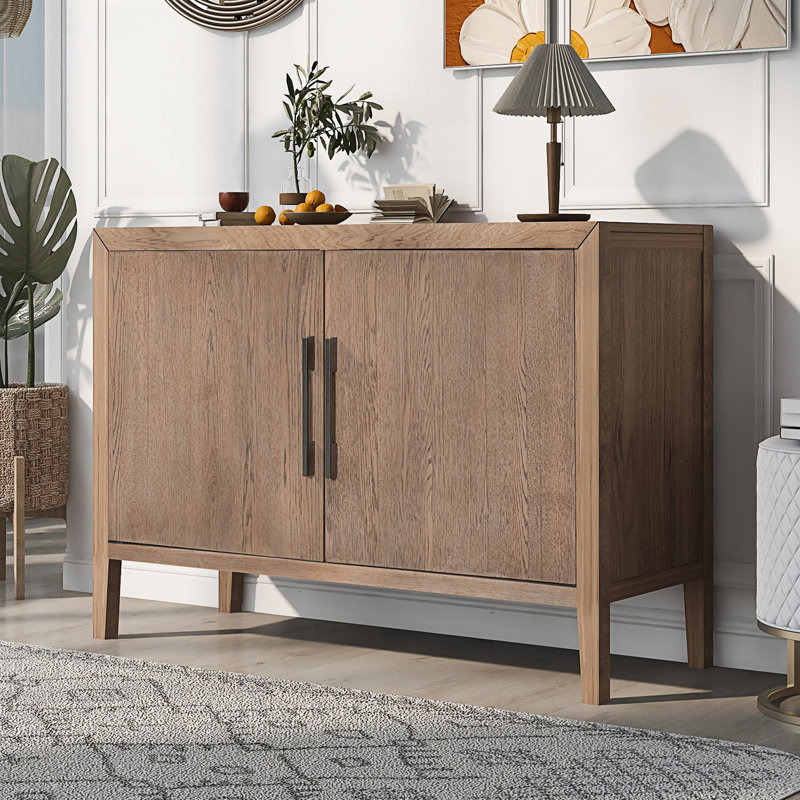 Armoire de rangement, armoire avec 2 poignées en métal et 2 portes, Beige