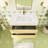 35.8'' Single Bathroom Vanity with Solid Surface Top-161651769