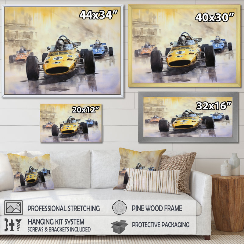 Formule rétro Speedway Rush rétro, Cadre photo noir, H 16 po x l 32 po x P 1 po