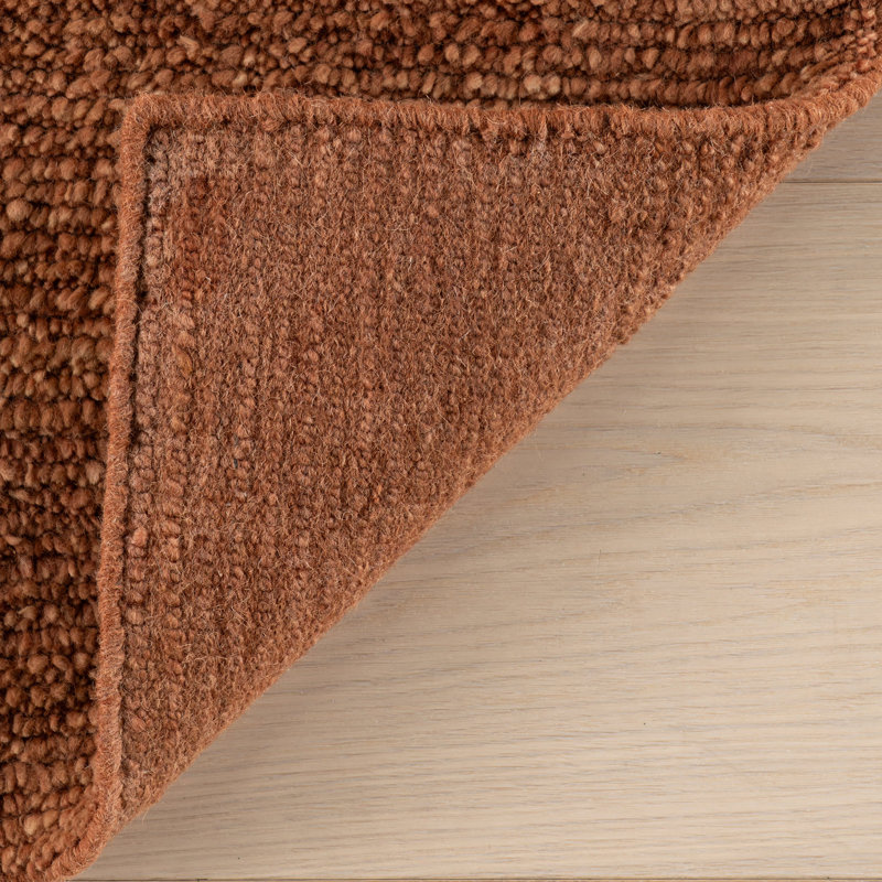 Ramsey Rust Hand Knotted Wool Rug, Rectangle 9'6" x 13'6"