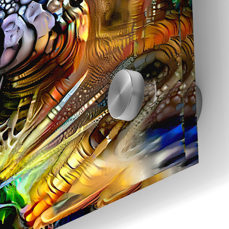  «Viper Snake Rattlesnake» par Pedro Gavidia, art mural en verre acrylique, 24 po x 24 po, H 24 po x l 24 po