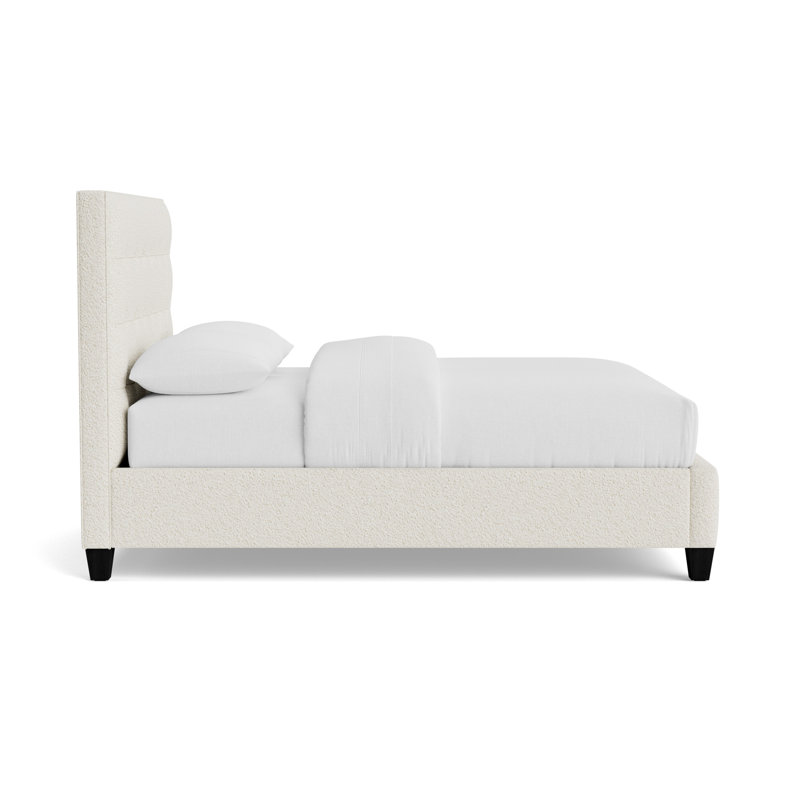 Butler Grid Tuft Floating Rail Bed, King, Berber - Cream, Black