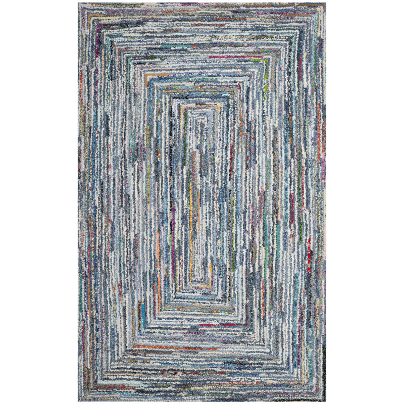 Baum Hand Tufted Cotton Geometric Rug, Rectangle 3' x 5'