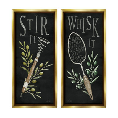 "Vintage Kitchen Phrases" par Cindy Jacobs, 2 pièces sur toile