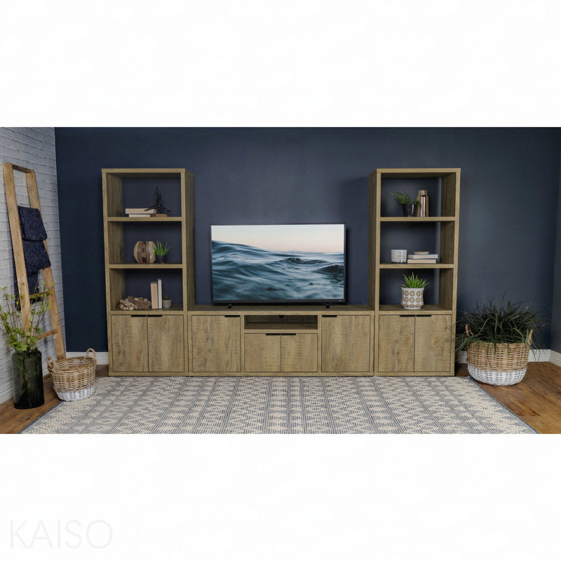Meuble audio-vidéo en bois massif 3 pièces Mango