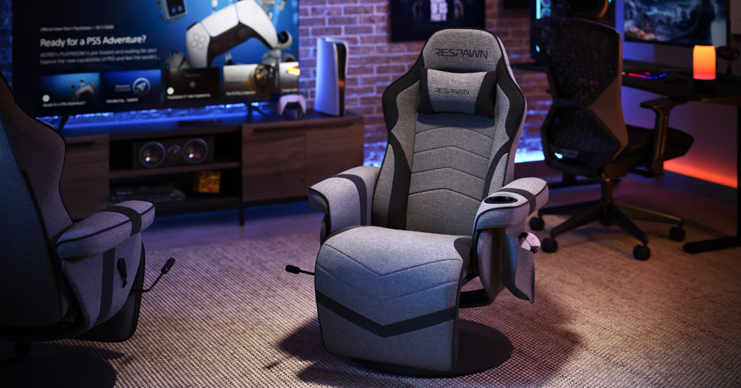 Ergonomic gaming chair with stylish design and adjustable features.