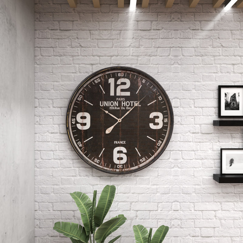  Gomer Decorative Metal Wall Clock, Noir