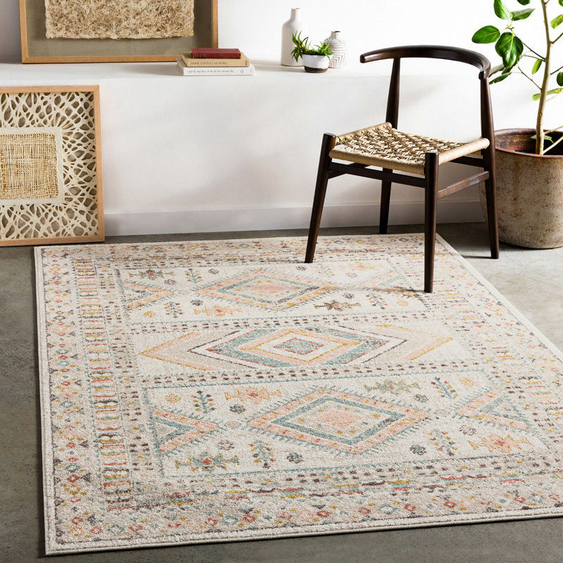Traditional Rug, Geometric Easy to Clean Rug For Living Room, Dining Room, Bedroom, Rectangle 120 x 170 cm