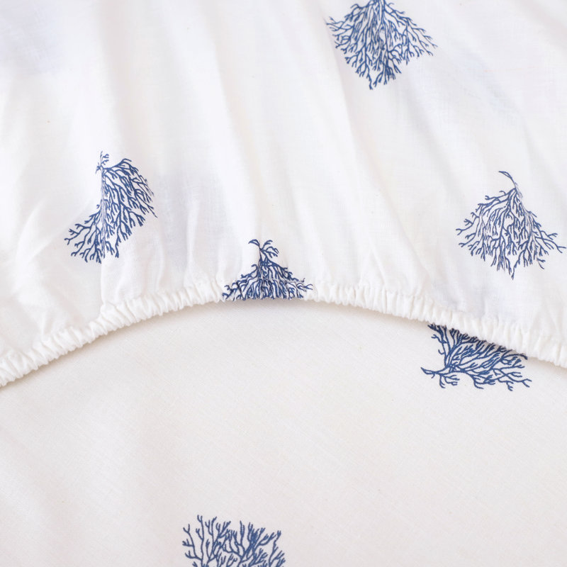 Ensemble de draps 100% coton 144 fils, Grand, Bleu corail