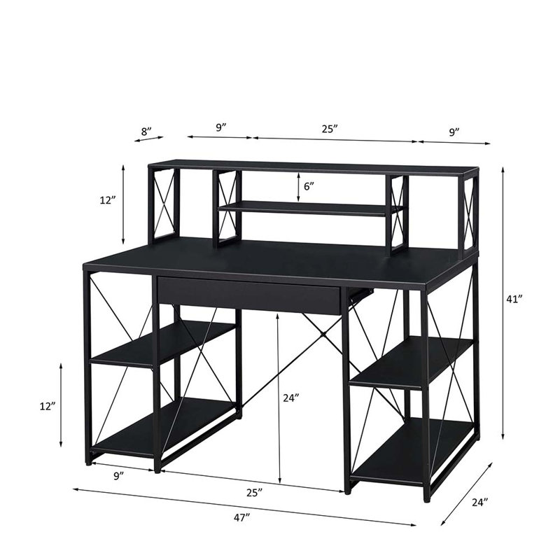 Nawaf Multifunctional Writing Desk, Black