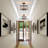 12" W 3-Light Semi Flush Mount with Crystal Shade, Black Ceiling Light with Drum Shade for Bedroom-1215074304