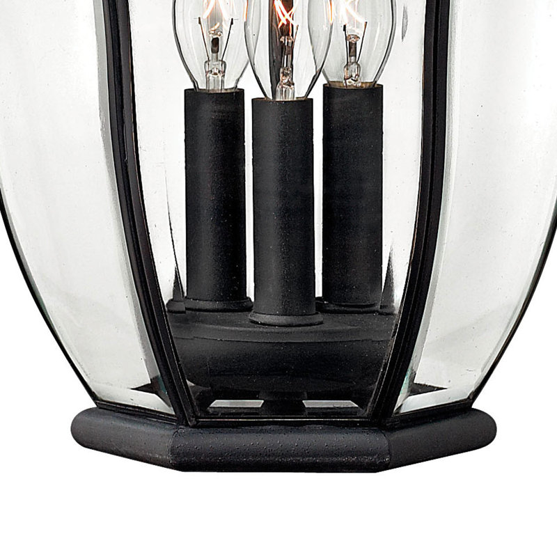 San Clemente 3 -Bulb 22" H Mains Only Outdoor Pendant, Museum Black