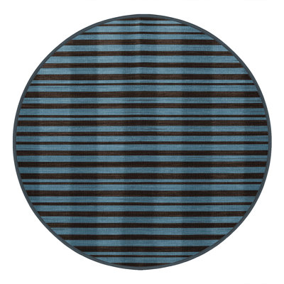 Machine Washable Horizontal Stripes Brown Area Rug