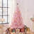 Pre-lit Flocked Artificial Christmas Tree with Foldable Stand-1960872350