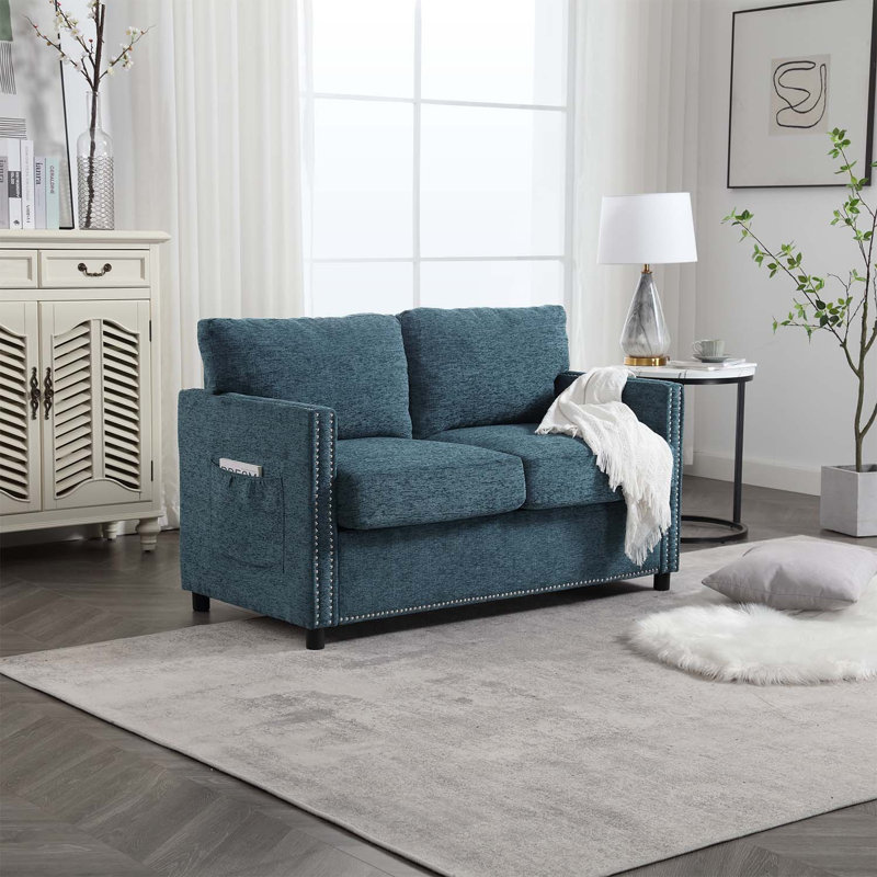 Causeuse 28,54 po Denira, Chenille vert menthe