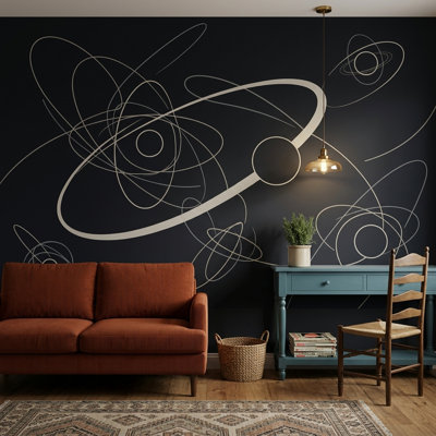 Papier peint abstrait Mid-Century