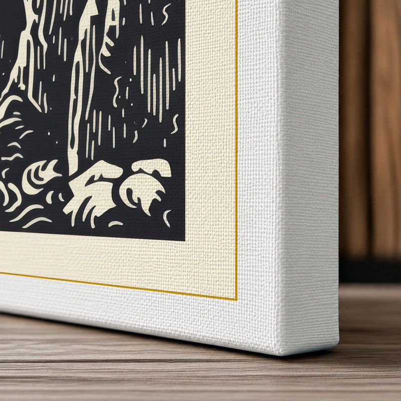 Lighthouse on Stone Coastal - Wrapped Canvas, 18x12 - 45.7 x 30.5 cm, White Border