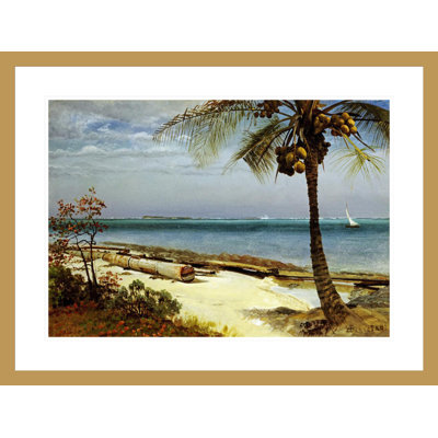 «Tropical Coast» par Albert Bierstadt - Impression giclée sur cadre