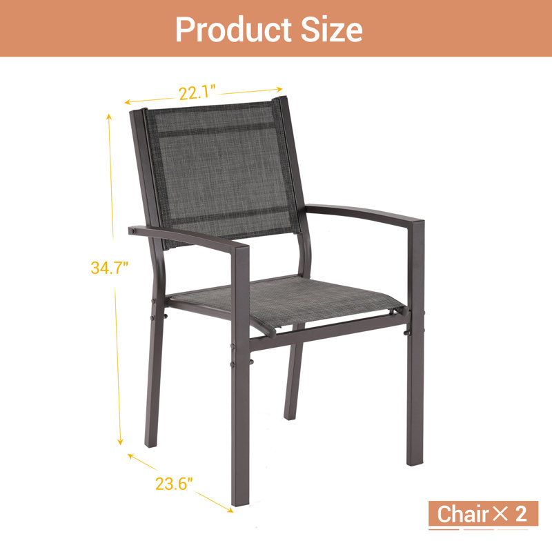 Chaise de patio (ensemble de 2), Gris