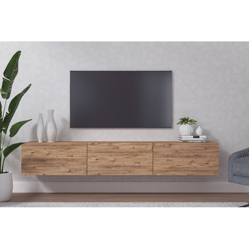 Ozge Modern 71" Floating TV Stand with Storage  Wall-Mounted Media Console for TVs up to 80", Ciragan