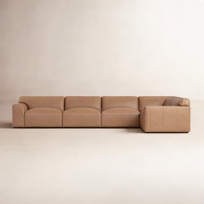 Morell 5 - Piece Genuine Leather Reversible L-Sectional