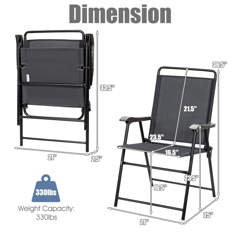 Ensemble de 4 chaises de patio pliantes portatives