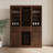 Modular Wine Bar Cabinet With Storage Shelves With Hutch For Dining Room