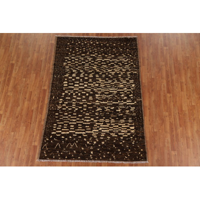 One-of-a-Kind Rectangle 5'5" x 7'9" New Age Rectangle Wool Area Rug in Brown