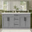 Contemporary 59.3 Inch Double Sink Bathroom Vanity With Smc Top, Mdf Cabinet, Solid Wood Frame, Soft Close Doors-371064762