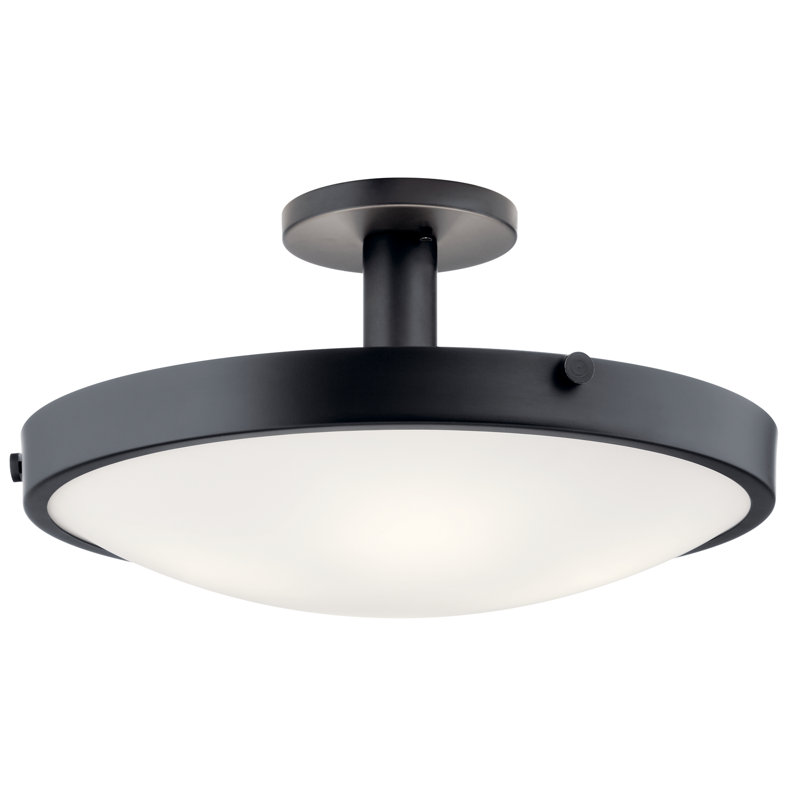 Plafonnier semi-encastré 20,5 po à 4 lumières Zetilla, Noir