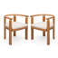 Ensemble de 2 chaises de salle à manger en bois massif avec accoudoirs Doven