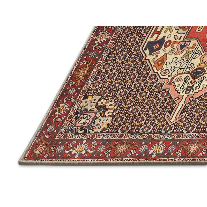 Tapis traditionnel rouge / beige, Rectangle 2 pi x 3 pi