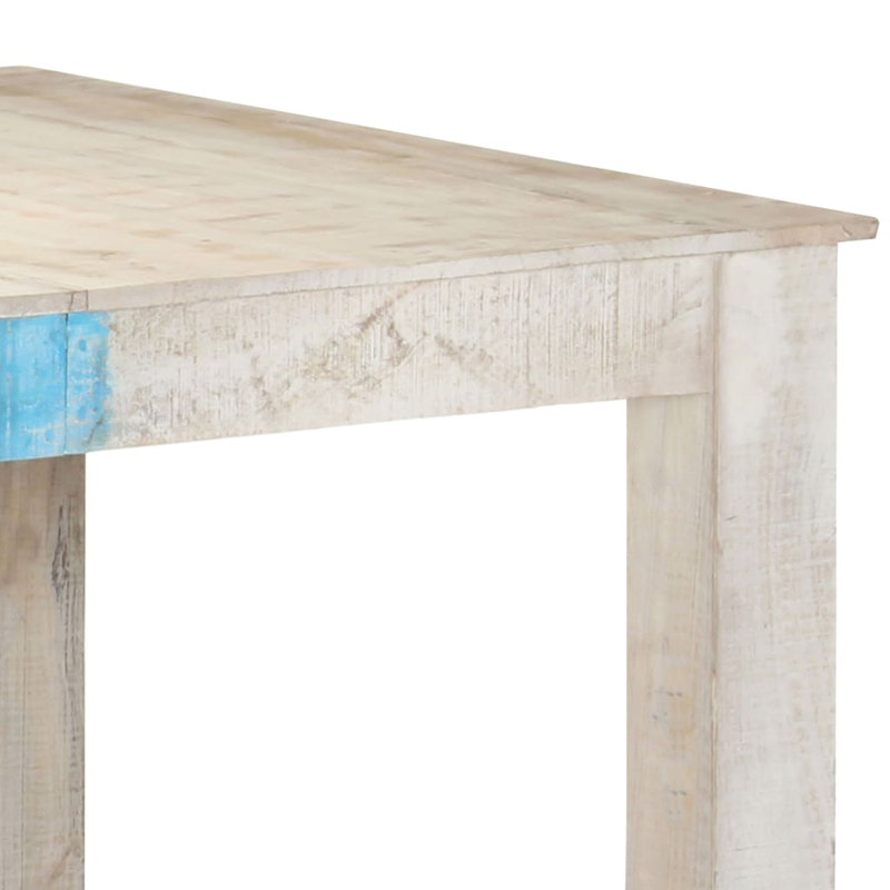 Scandinavian Solid Mango Wood Whitewash Dining Table 70.9" x 35.4"