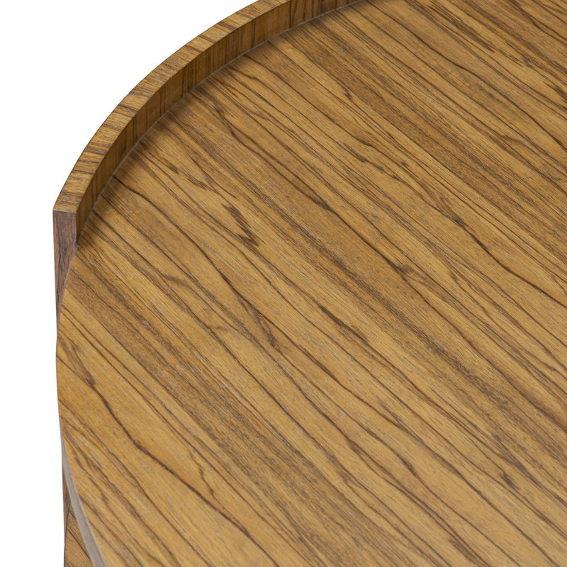 Damari Round Coffee Table-Medium Brown Limba
