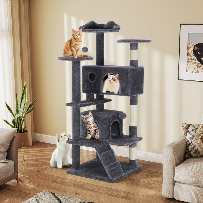 Cat Tree, Multi-Level Cat Tower, Gray