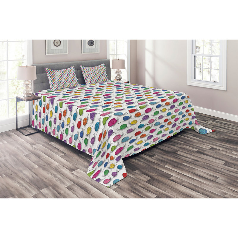 Farmhouse / Country Polyester Coverlet, Queen Bedspread + 2 Shams, Floral 2
