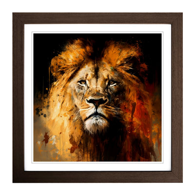 Lion Expressionism - Framed Print