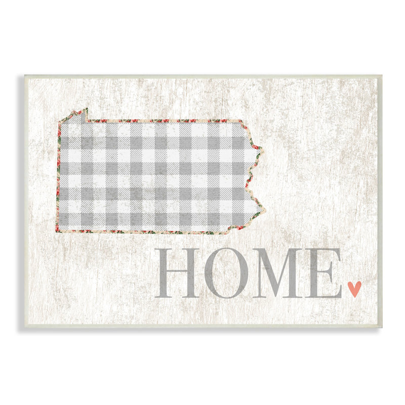 « pennsylvanie gray » et « cœur et maison floral », impression, H 10 po x l 15 po x P 0,5 po, Plaque murale