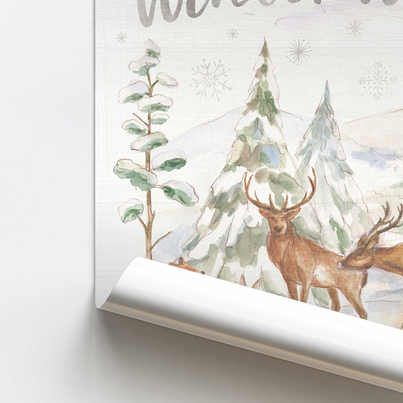 Impression sur rouleau Woodland Winter Wishes III, Sans cadre, papier, H 12 po x l 16 po